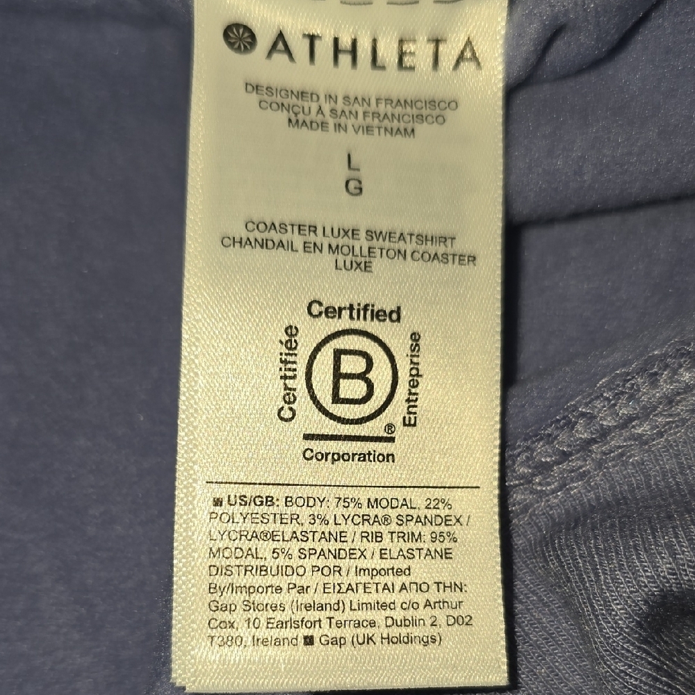 Athleta Coaster Luxe Lavender Long Sleeve Sewatshirt Oversized L - Picture 11 of 16